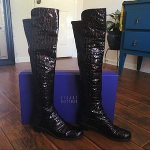Stuart Weitzman Tall Faux Alligator boots